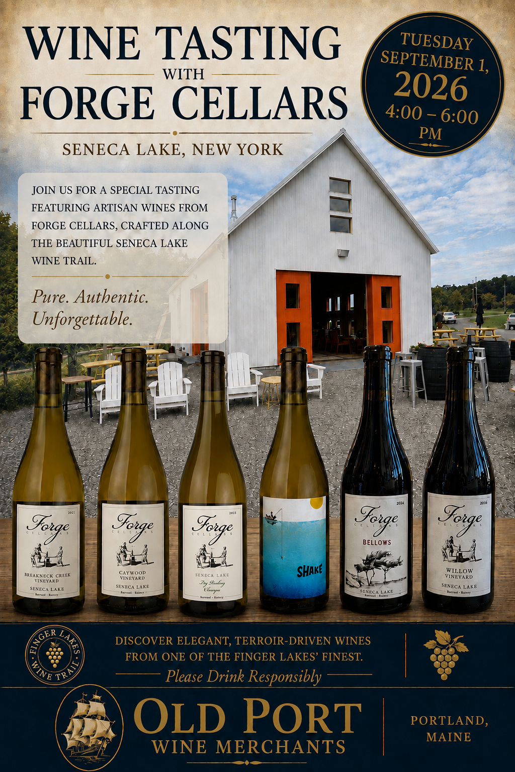 Forge Cellars wine tasting